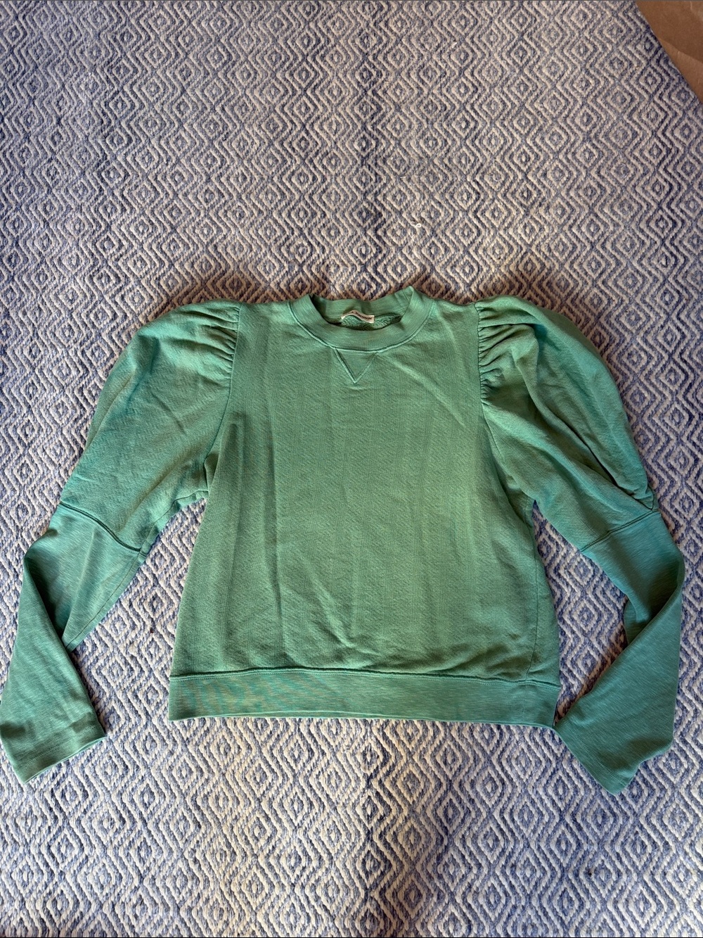 Ulla Johnson Mint Green Puff-Sleeve Sweatshirt